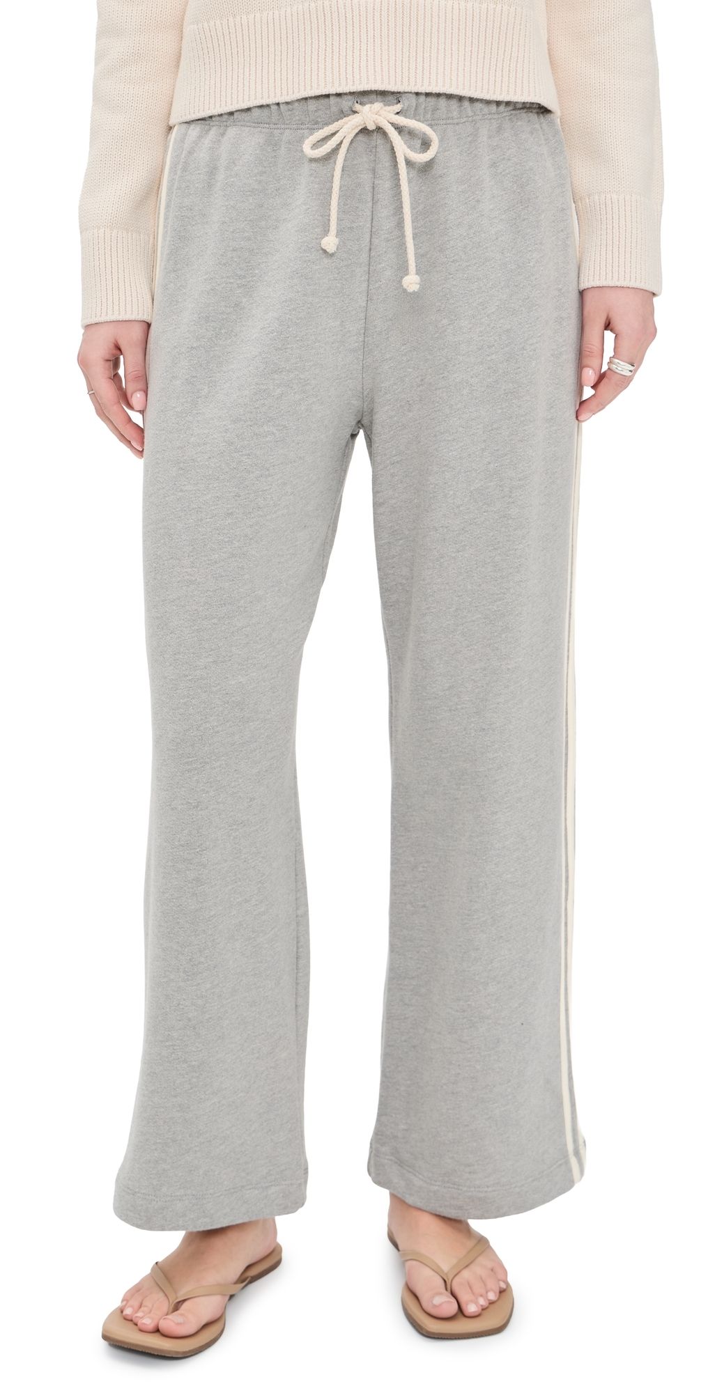 DONNI. The Eco-Terry Stripe Pants Heather Grey M