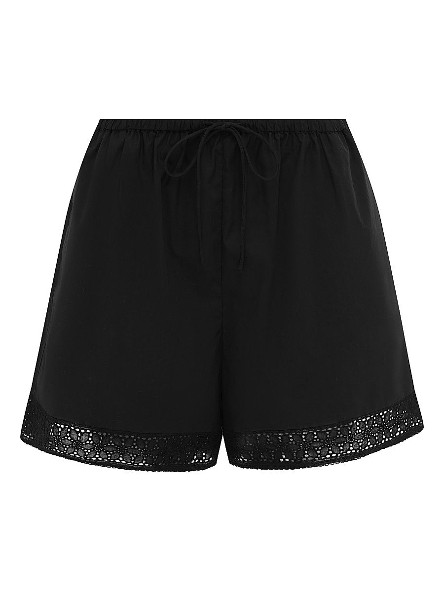 Women's Tapestry Summer Cotton Shorts - Noir - Size Large