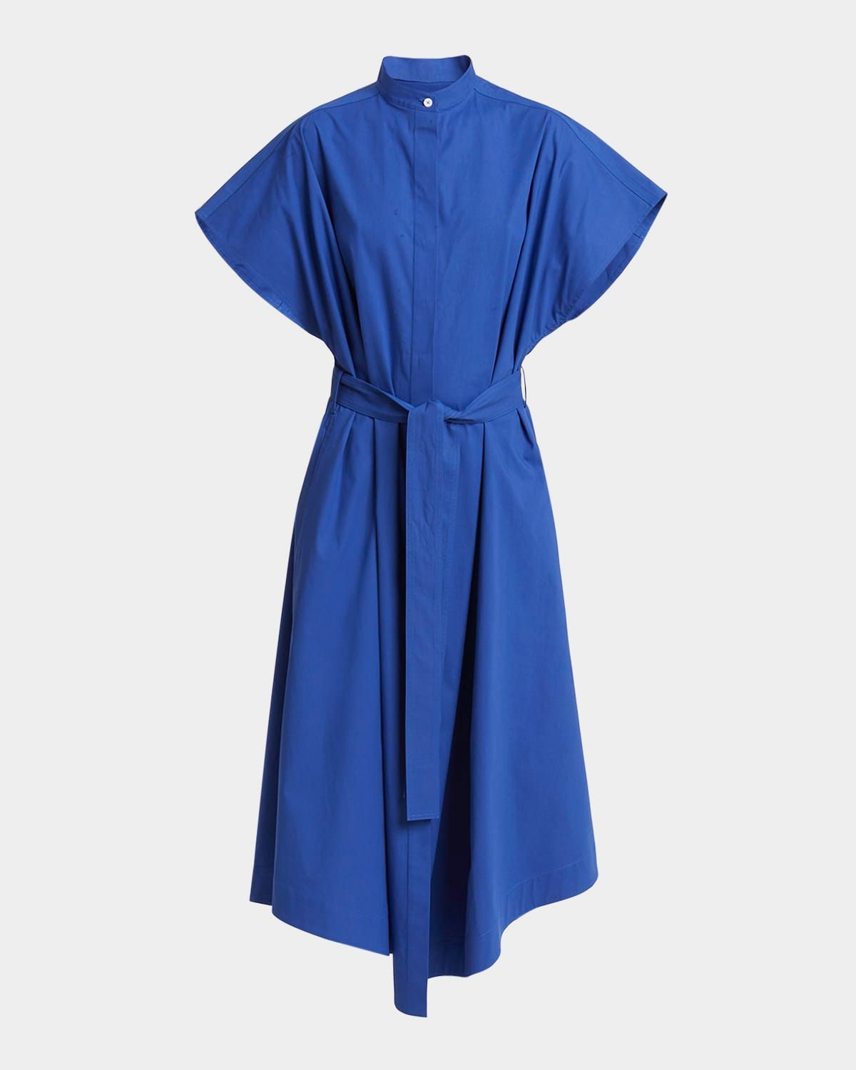 Walker Band-Collar Eco Poplin Shirtdress