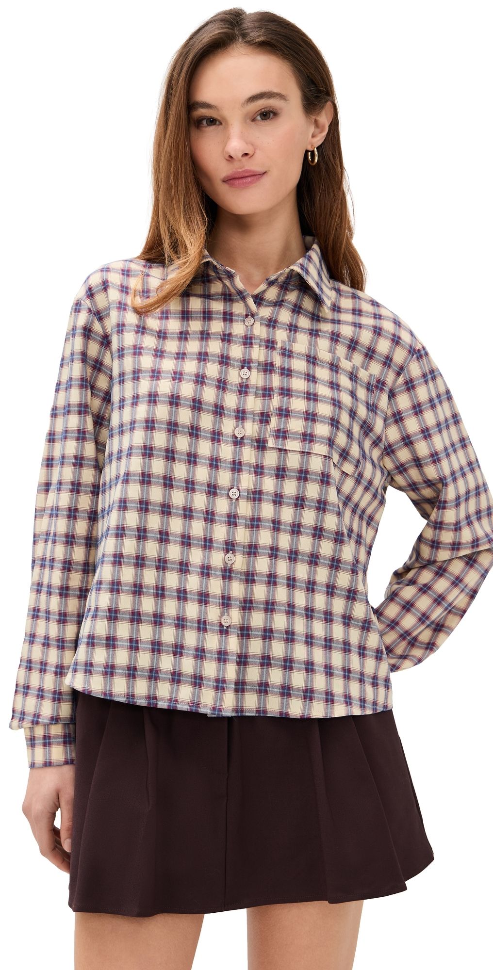 Lioness Untamed Shirt Berry Plaid XS