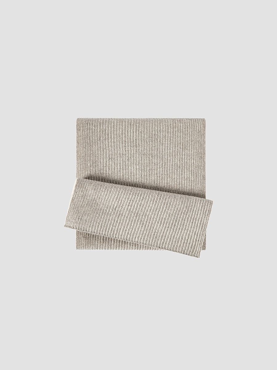 Brunello Cucinelli Men's Cashmere English Rib Vanisé Knit Scarf - Light Grey