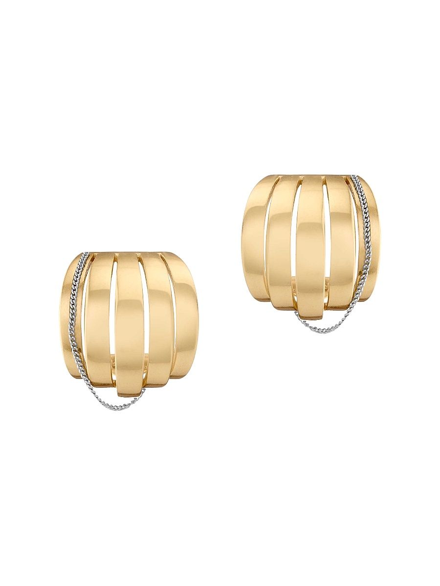 Women's Allegra 12K-Gold-Plated & Silvertone Hoop Earrings - Two Tone