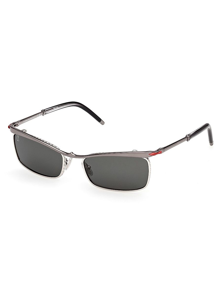 Women's Hot Chick 55MM Rectangular Sunglasses - Silver Black