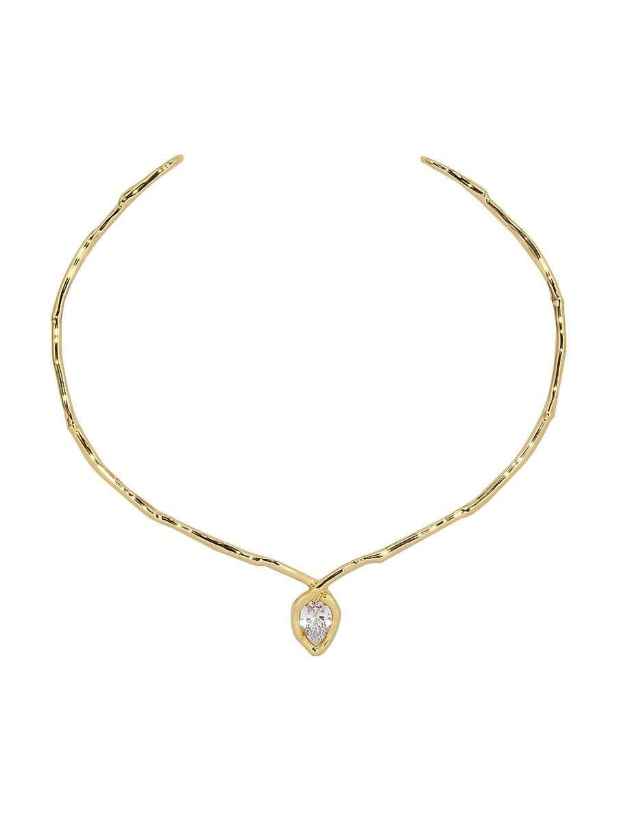 Women's Asterales 14K-Gold-Plated & Cubic Zirconia Collar Necklace - White Gold