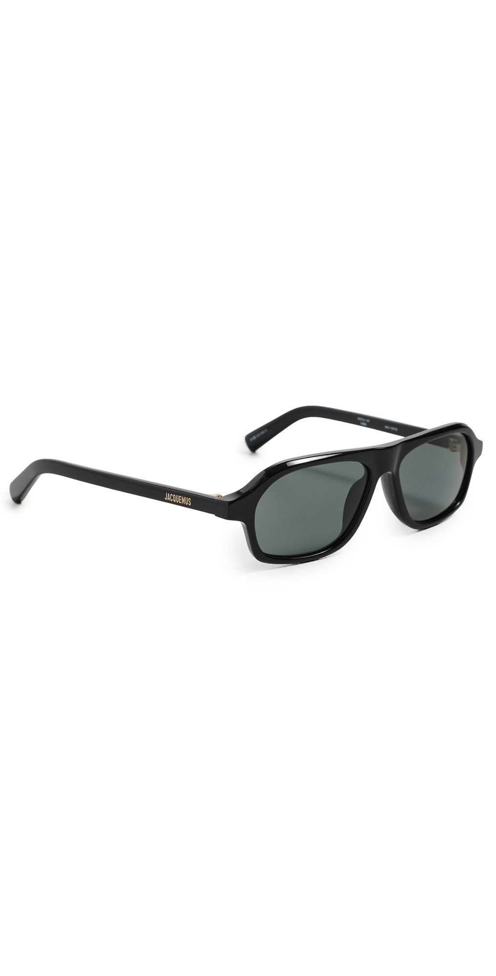 Jacquemus Bcane Sunglasses Black/Light Gold/Grey One Size