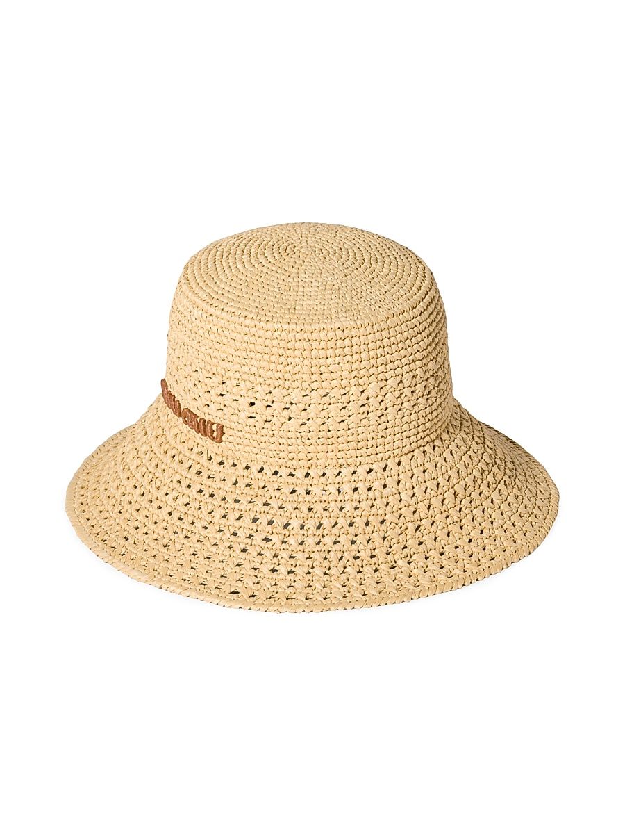 Women's Raffia Hat - Beige - Size Medium