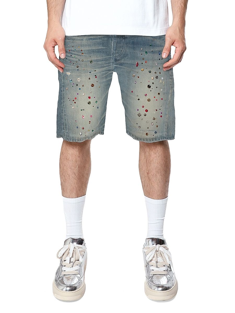 Men's P059 Jewel Denim Shorts - Light Indigo - Size 28