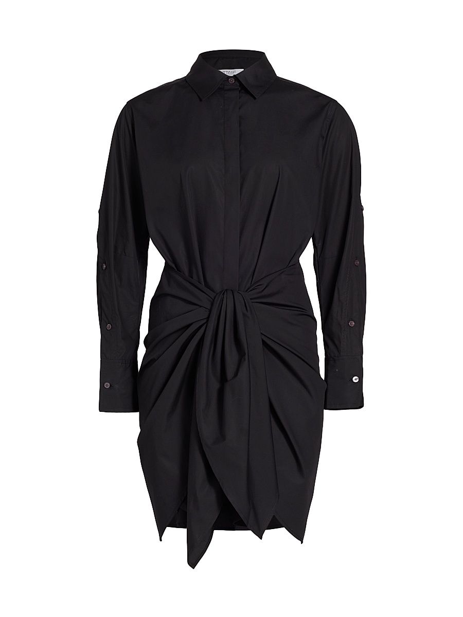 Women's Charlotte Tie-Waist Shirtdress - Black - Size 4