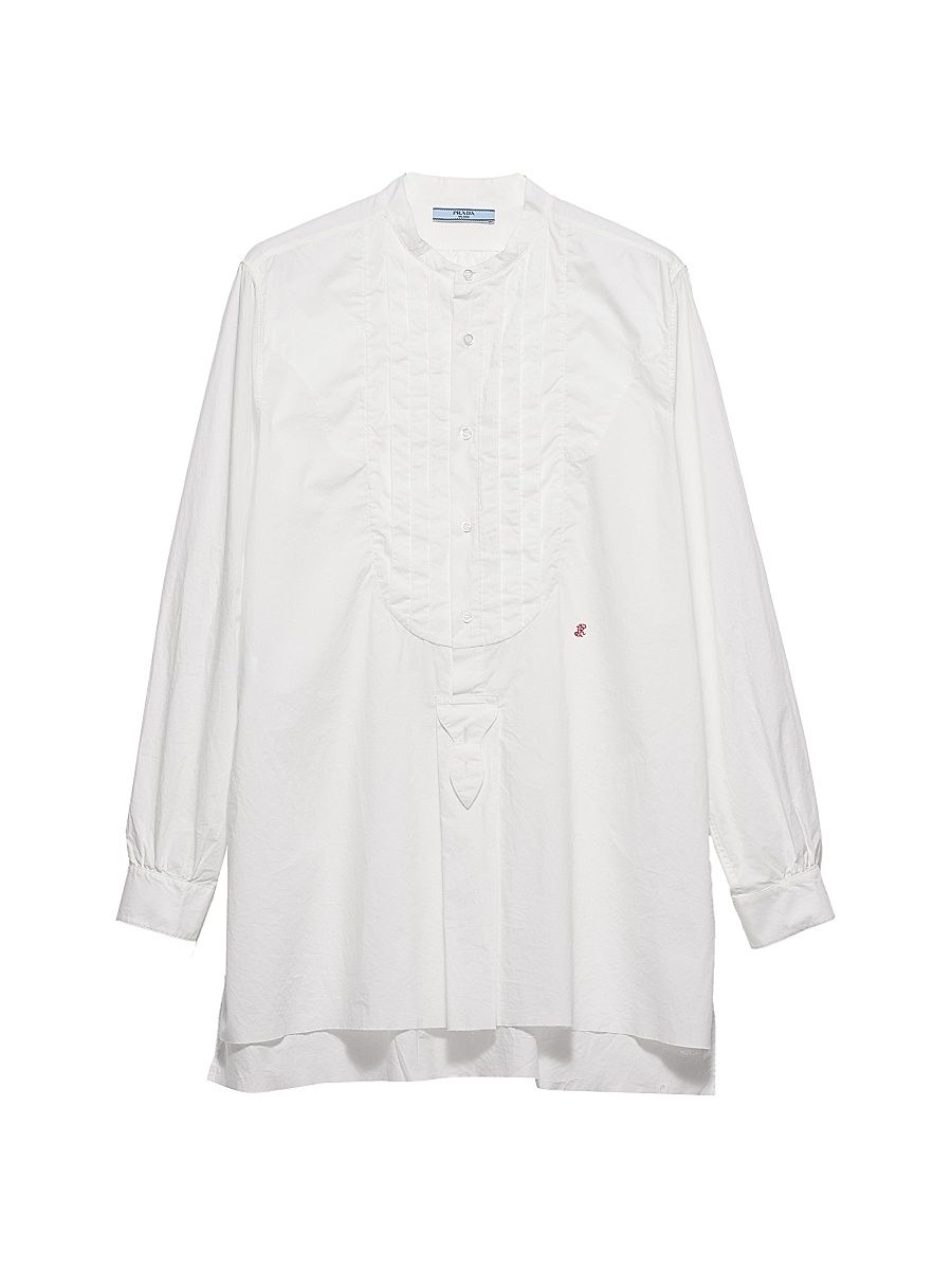 Women's Embroidered Cotton Shirt - White - Size 10