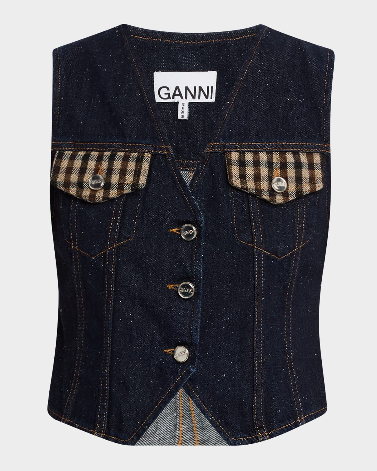 Denim Patchwork Utility Vest