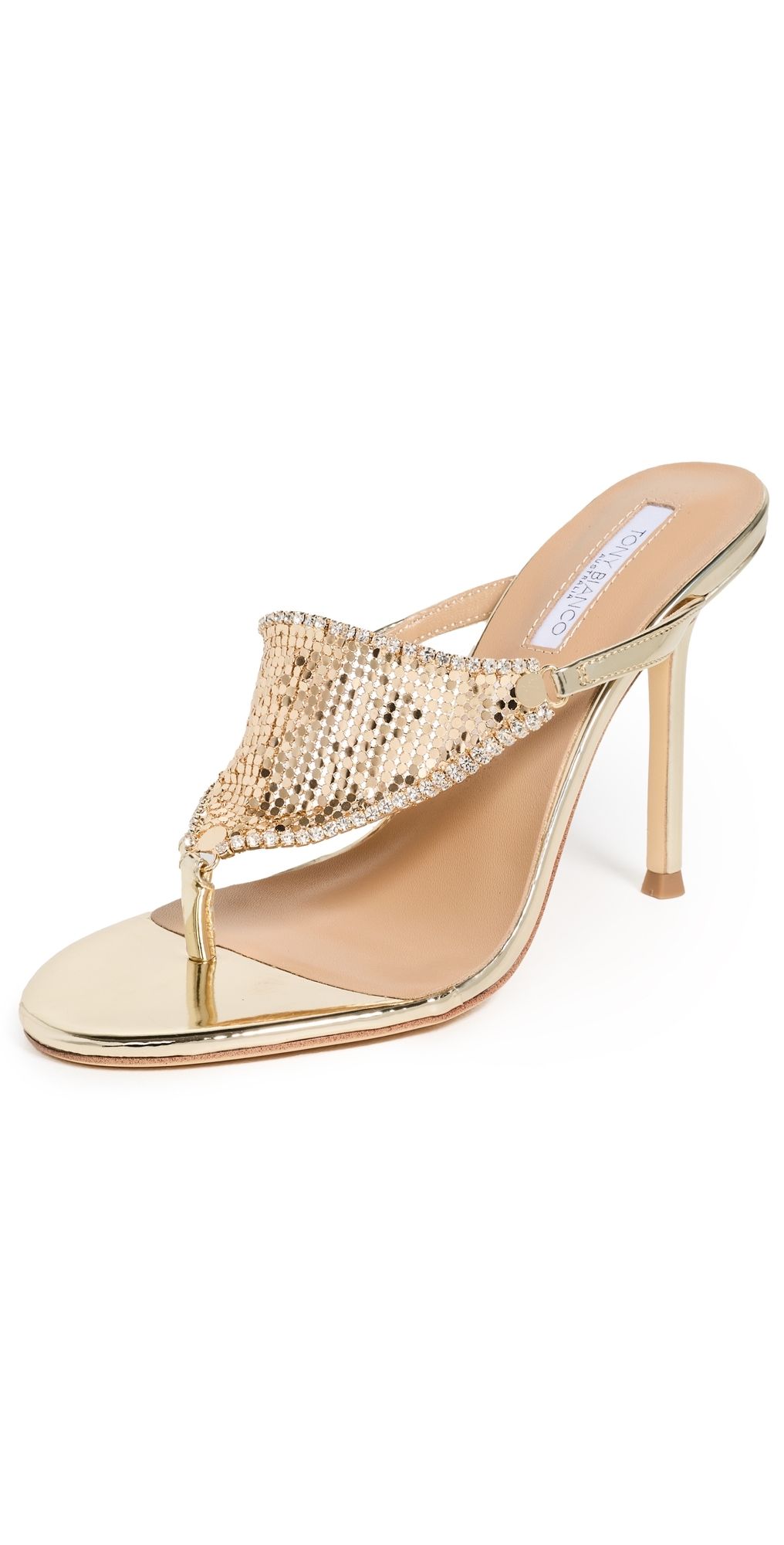 Tony Bianco Demure Heels Gold Glomesh 8.5