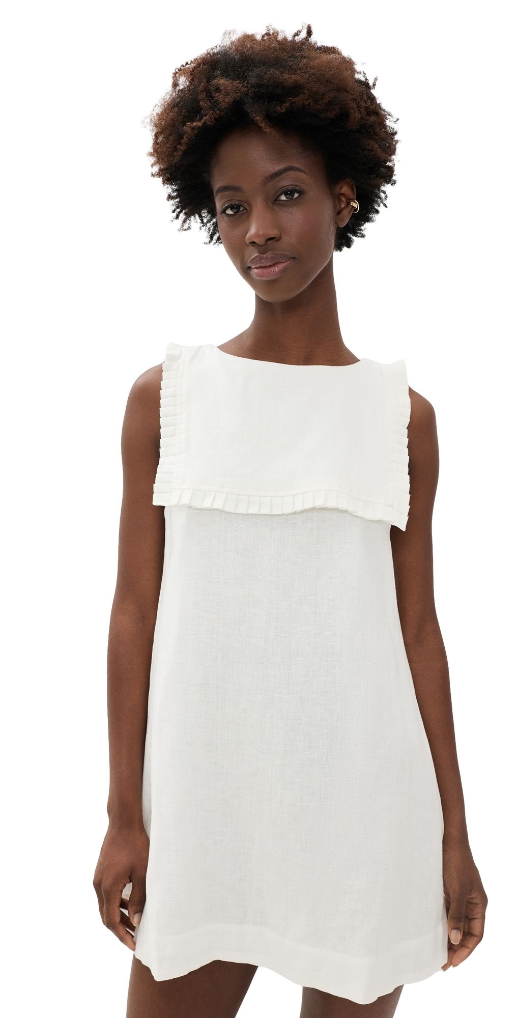 VRG GRL Agnes Linen Mini Dress White XS