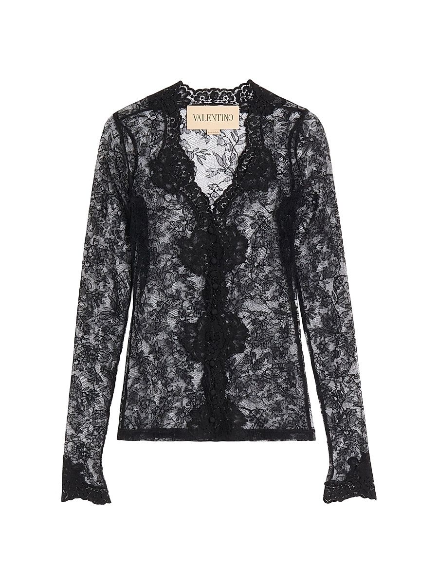Women's Stretch Lace Cardigan - Black - Size Large