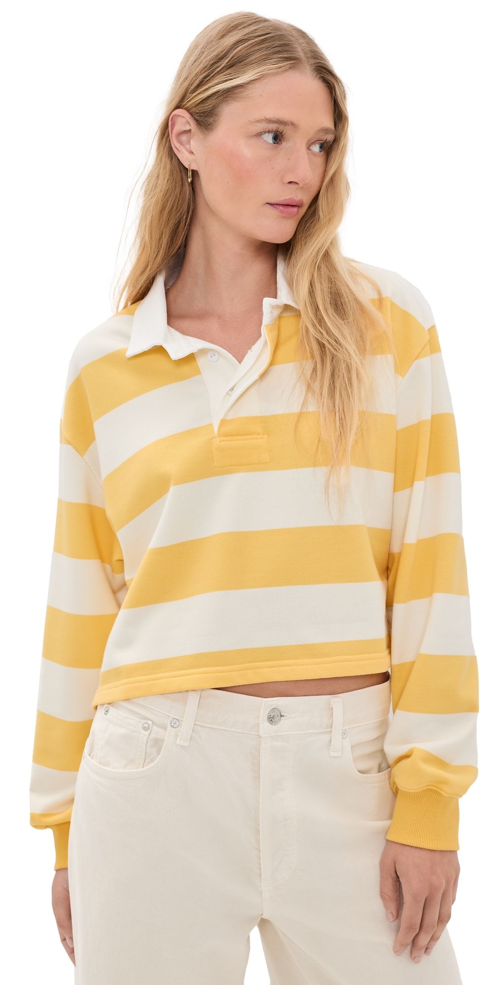 Denimist Charlie Rugby Tee Jumbo Yellow Stripe L