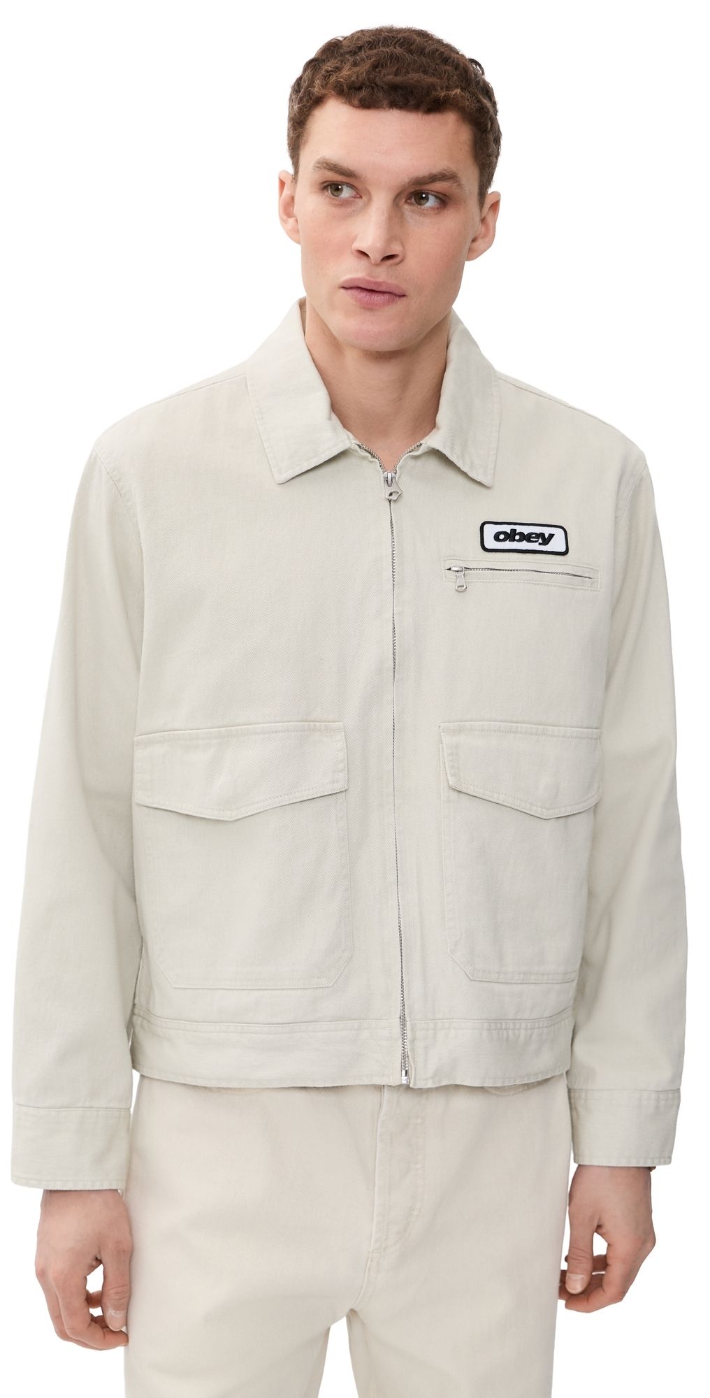 Obey Obey Walter Barn Jacket Silver Birch Faded Wash S