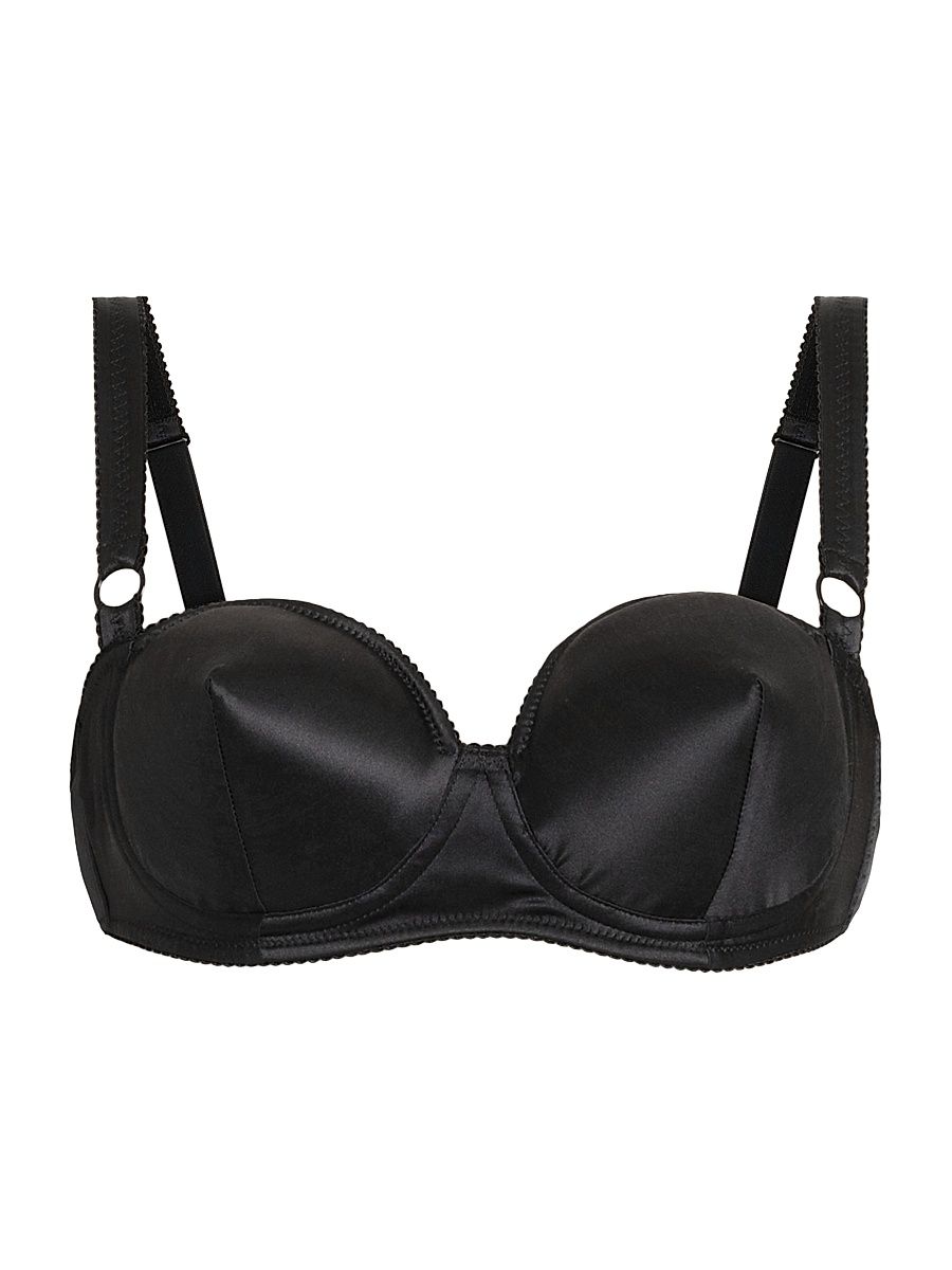 Women's Silk Satin Semi-Padded Bra - Black - Size Large