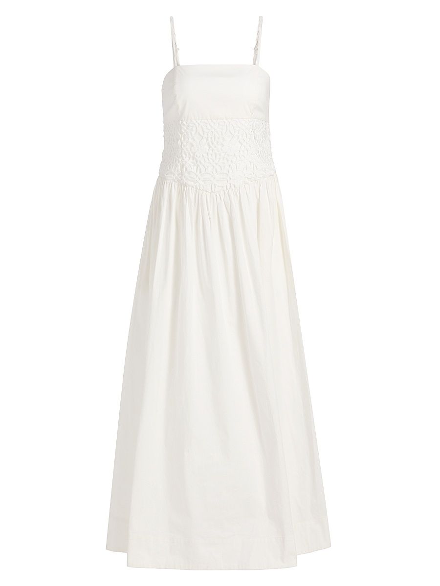 Women's Lou Crochet Cotton Maxi Dress - White - Size 12