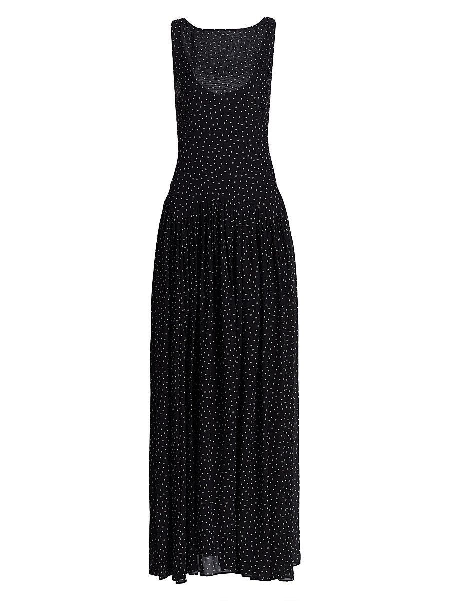 Women's Camella Polka Dot Drop-Waist Maxi Dress - Selene - Size 6