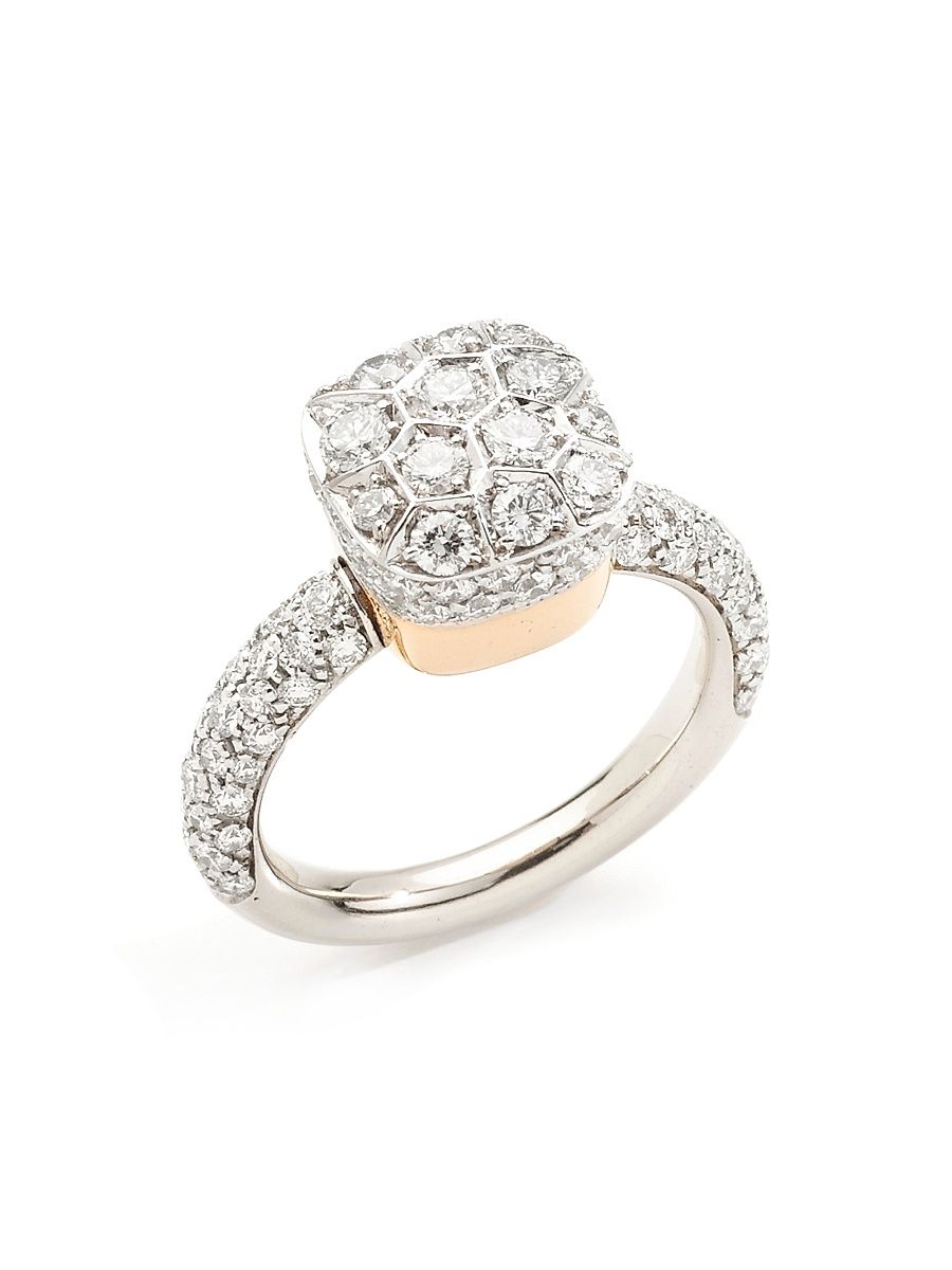 Women's Nudo Classic 18K Rose Gold, 18K White Gold & Diamond Ring - White Gold - Size 6.75