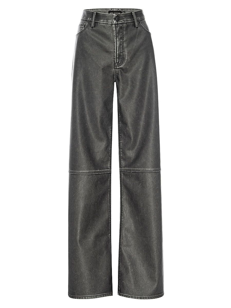 Women's Good Skate Faux-Leather Wide-Leg Pants - Black - Size 8