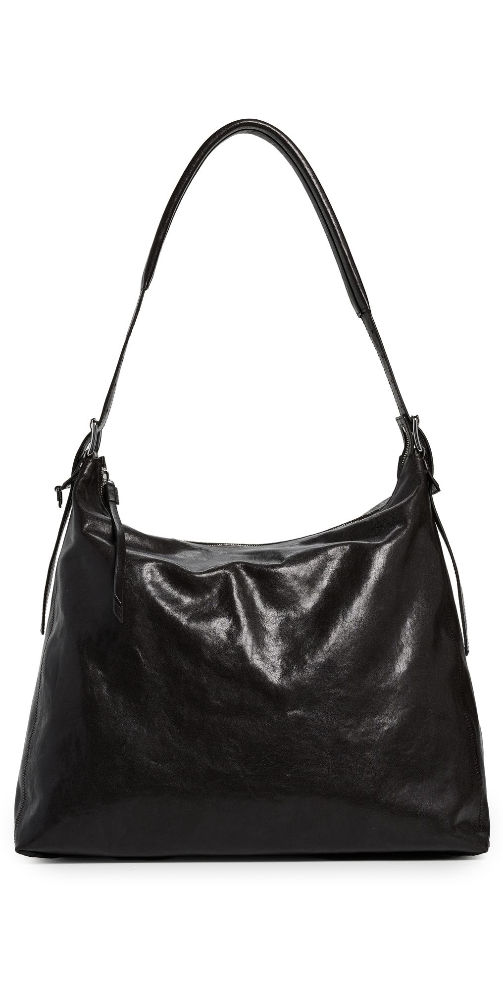 Lemaire Belted Hobo Bag Dark Chocolate One Size