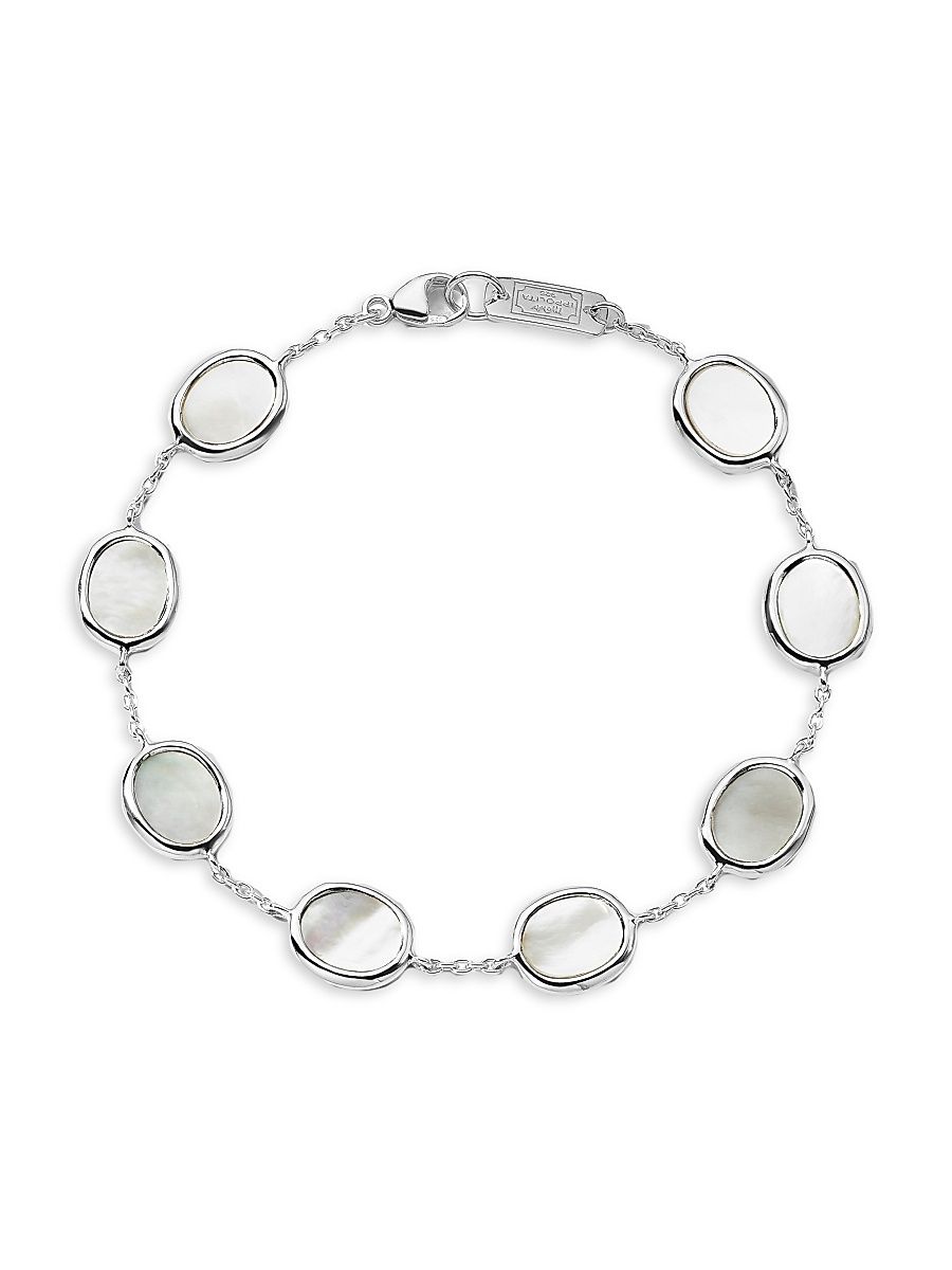 Women's Polished Rock Candy Sterling Silver & Mother-Of-Pearl Station Bracelet - Silver
