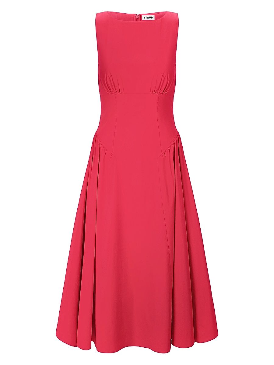 Women's Gwen Cotton Sleeveless A-Line Midi-Dress - Cherry - Size 12