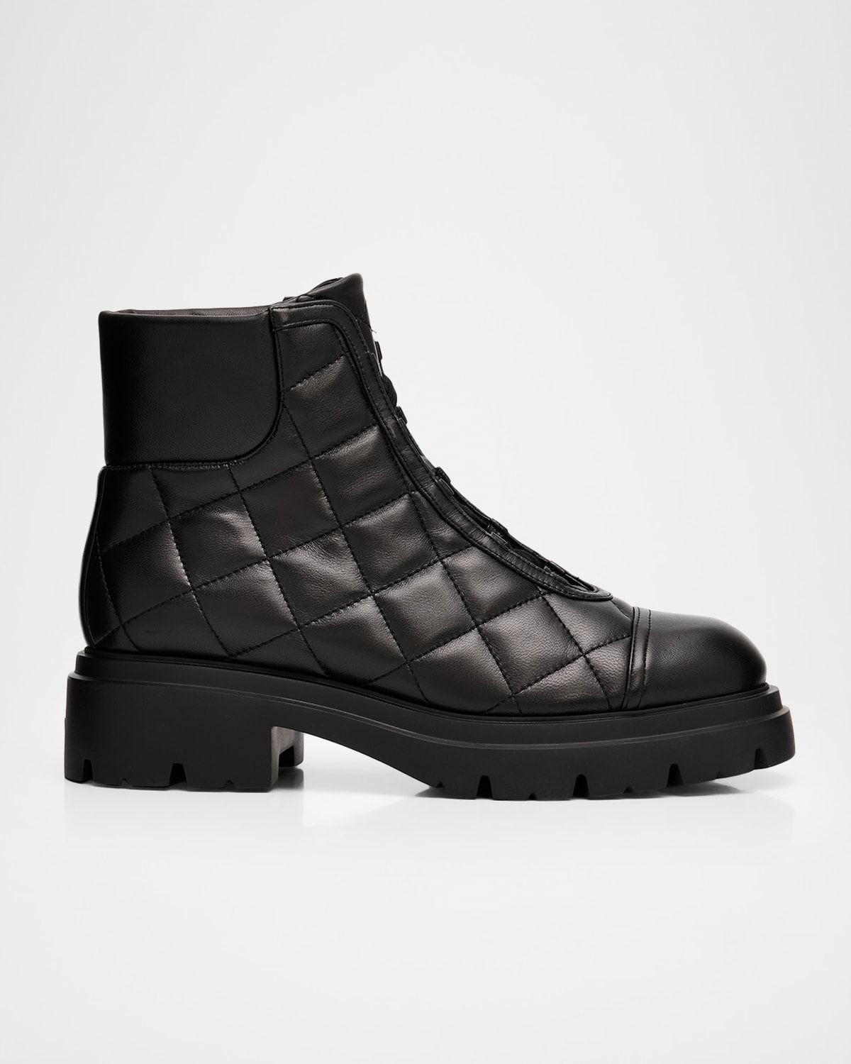 Hudson Quilted Leather Hiker Booties