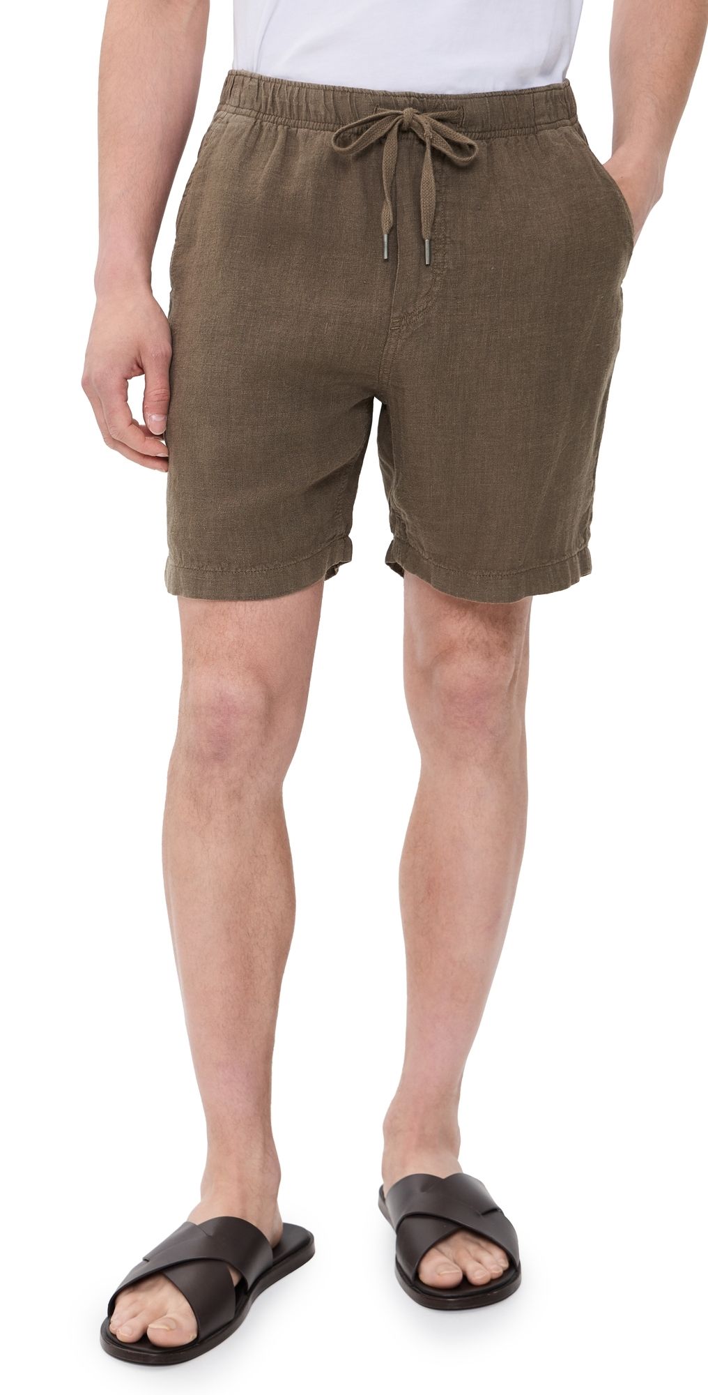 Faherty Essential Linen Shorts 7 Dark Palm XXL