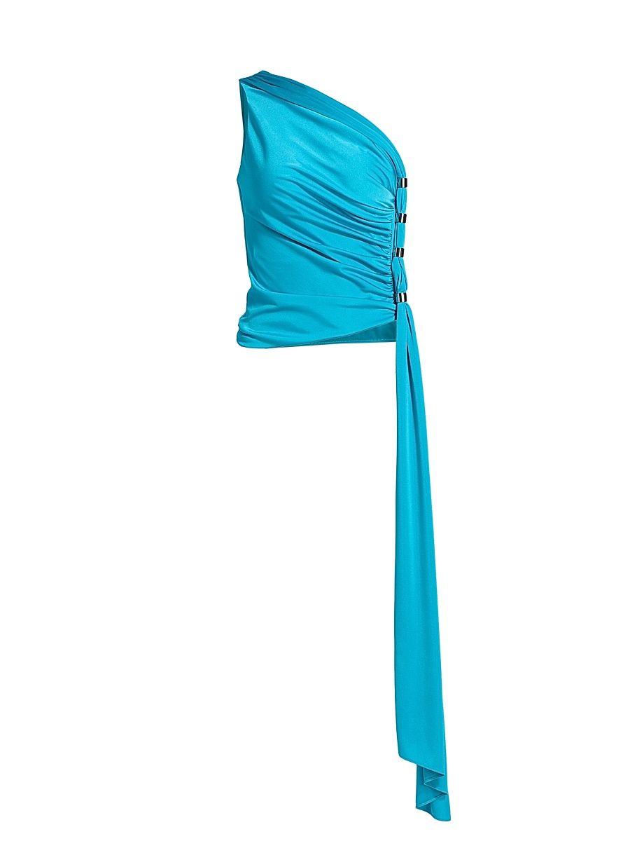 Women's Jamie One-Shoulder Top - Turquoise - Size Medium