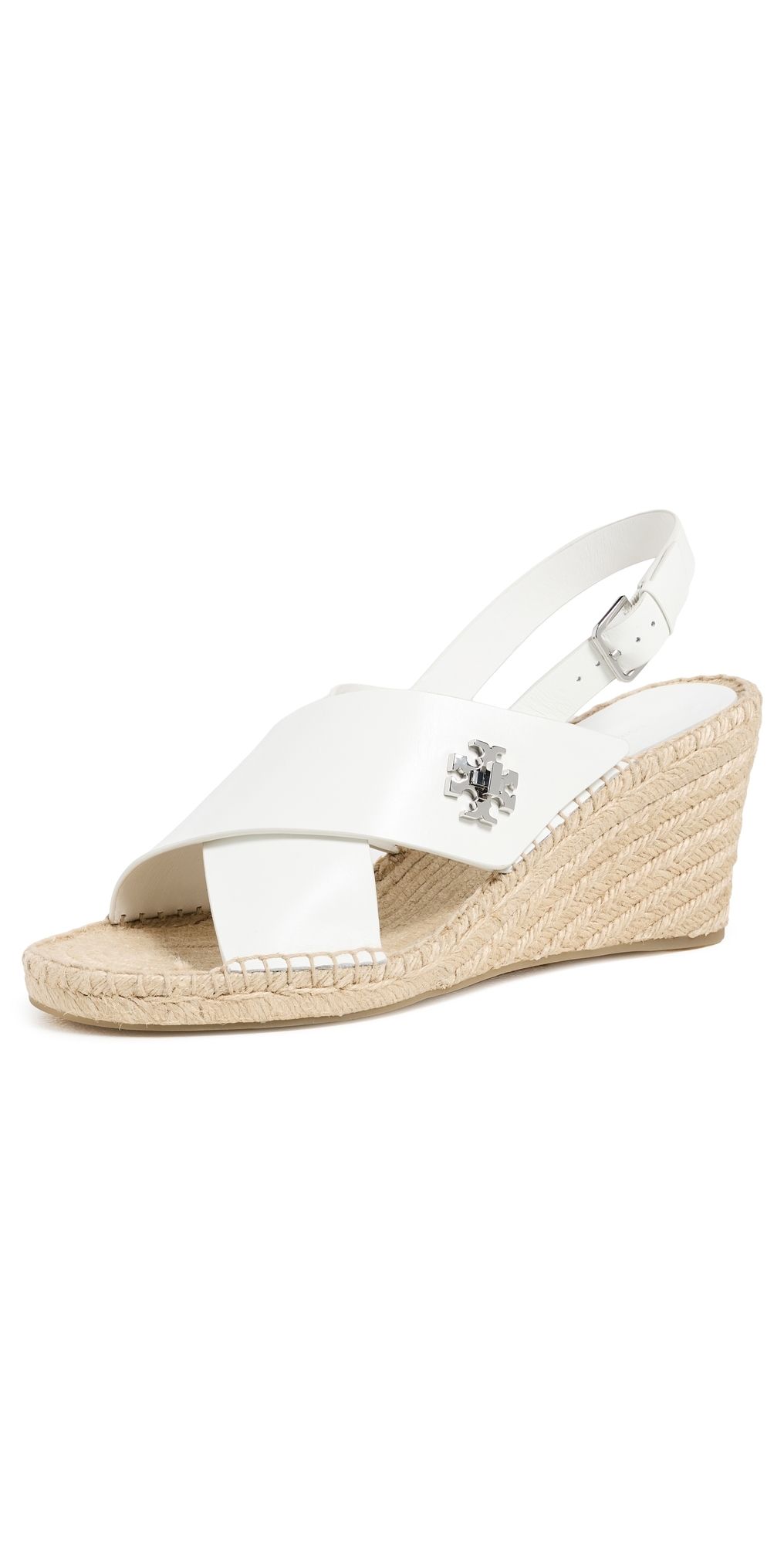 Tory Burch Turnlock Wedge Espadrilles Bianco Laredo 9