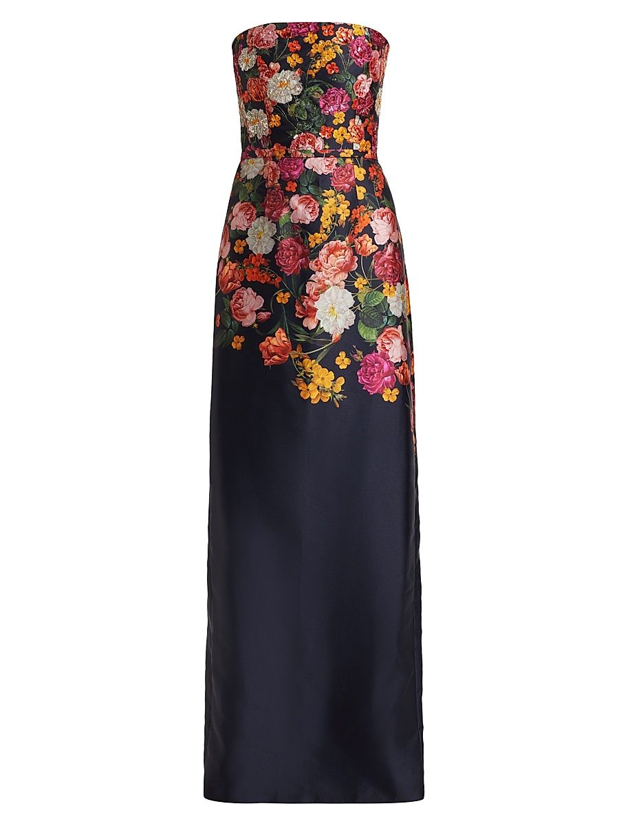 Women's Sophia Embellished Floral Gown - Midnights Magic Blooms - Size 8