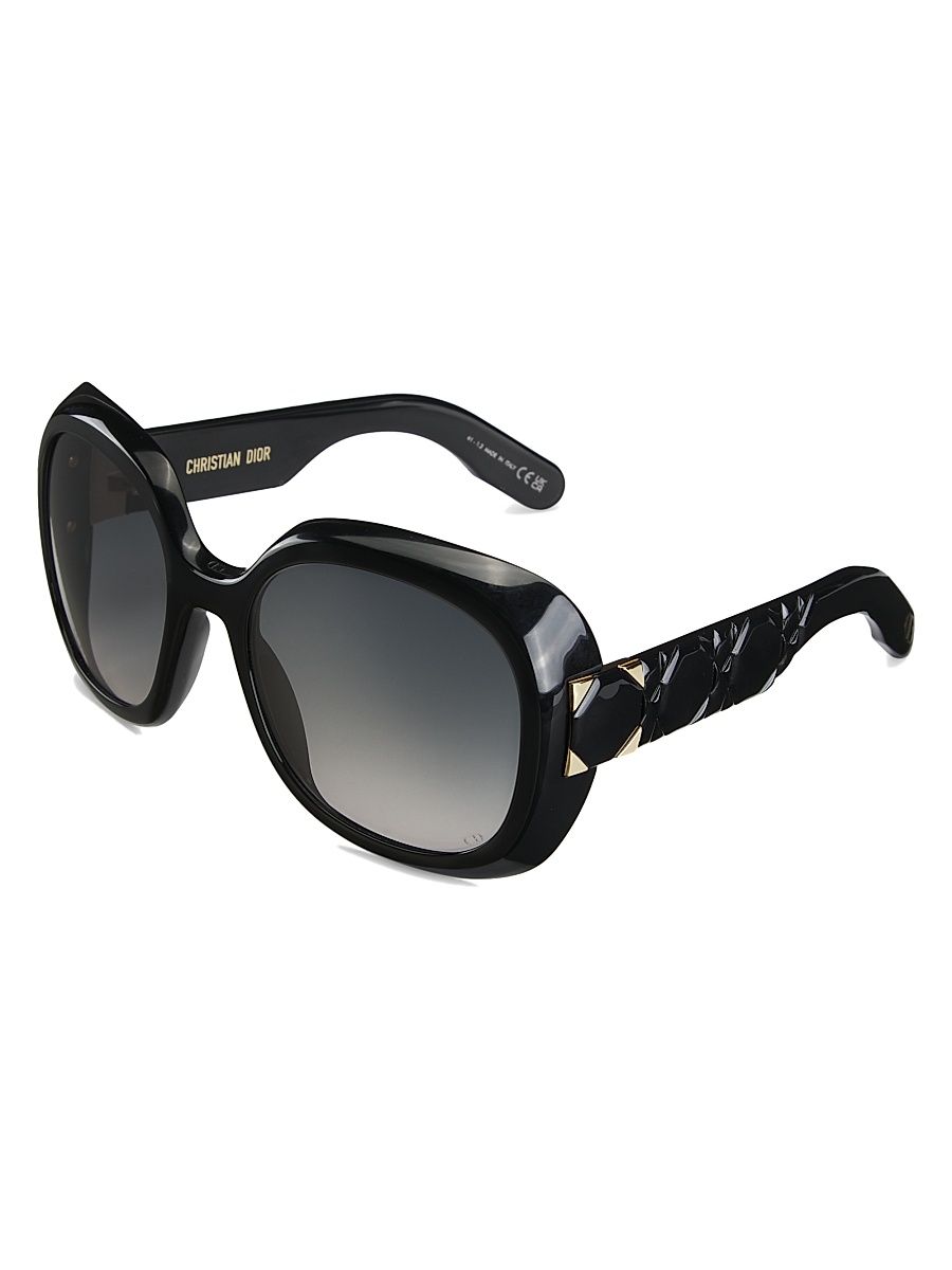 Women's Lady 95.22 R2I 58MM Round Sunglasses - Shiny Black
