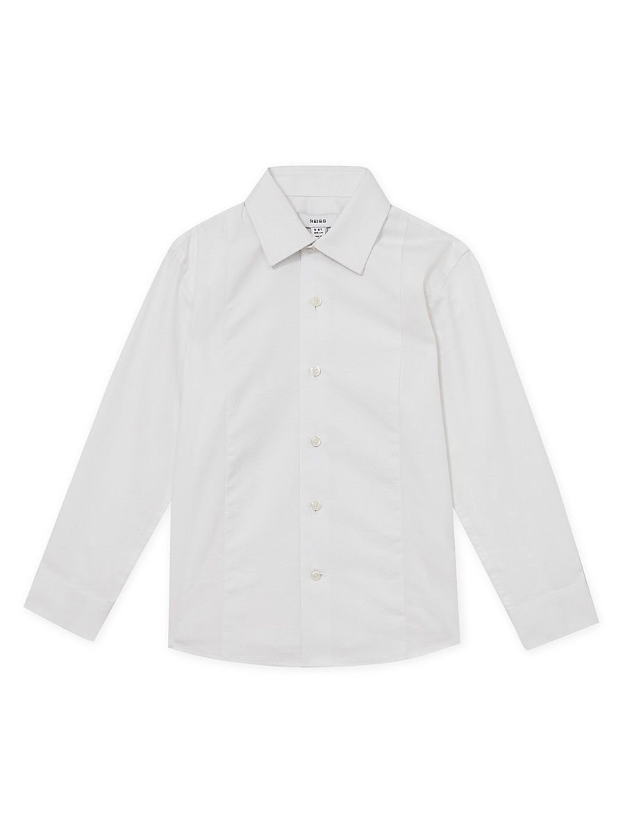 Little Boy's & Boy's Cotton Slim-Fit Dinner Shirt - White - Size 12