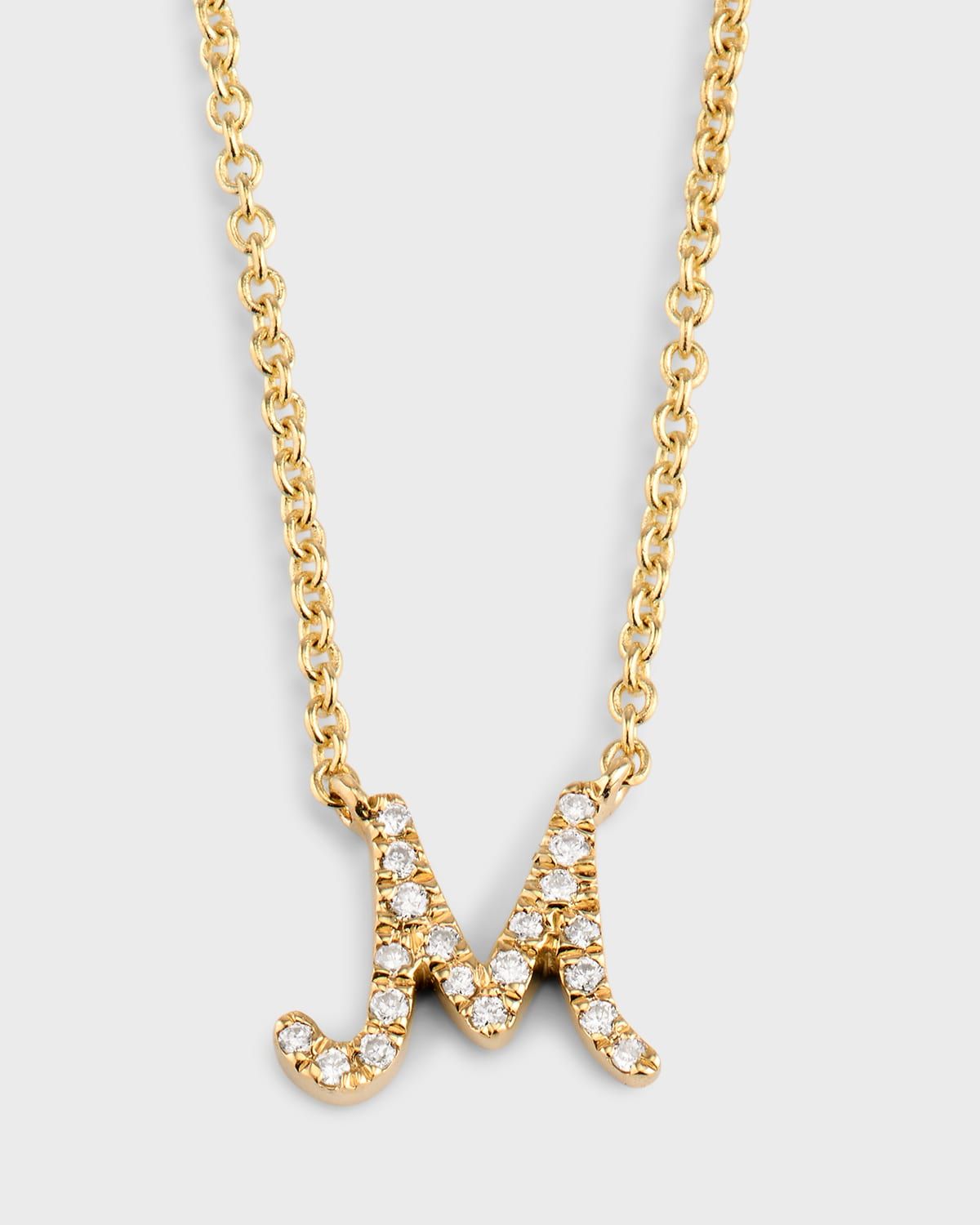 14k Diamond Pave Initial Necklace