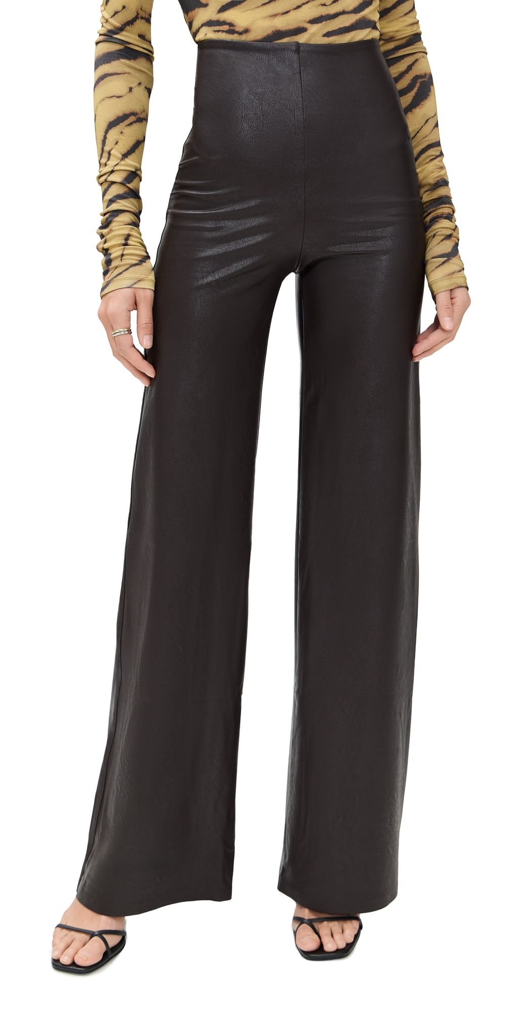 Commando Faux Leather Wide Leg Pants Espresso M