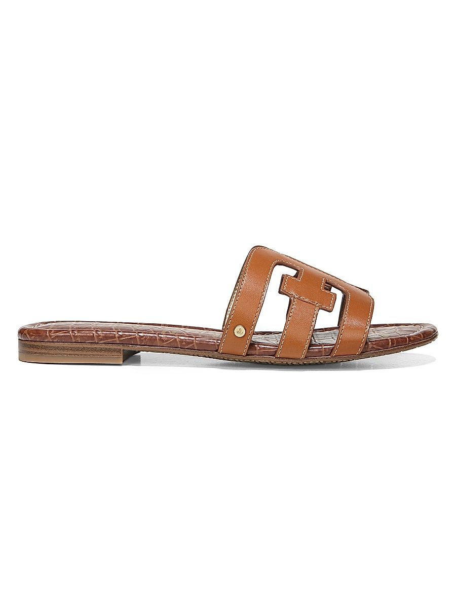 Women's Bay Flat Leather Sandals - Brown - Size 5.5