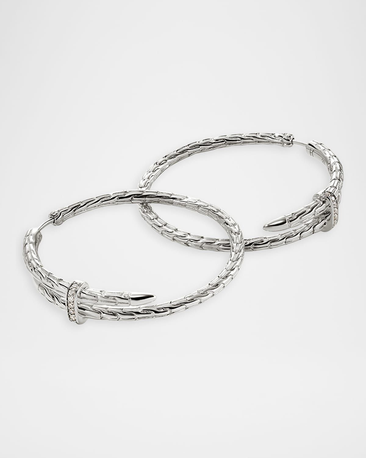 JH Essential Silver Diamond Hoop Earrings