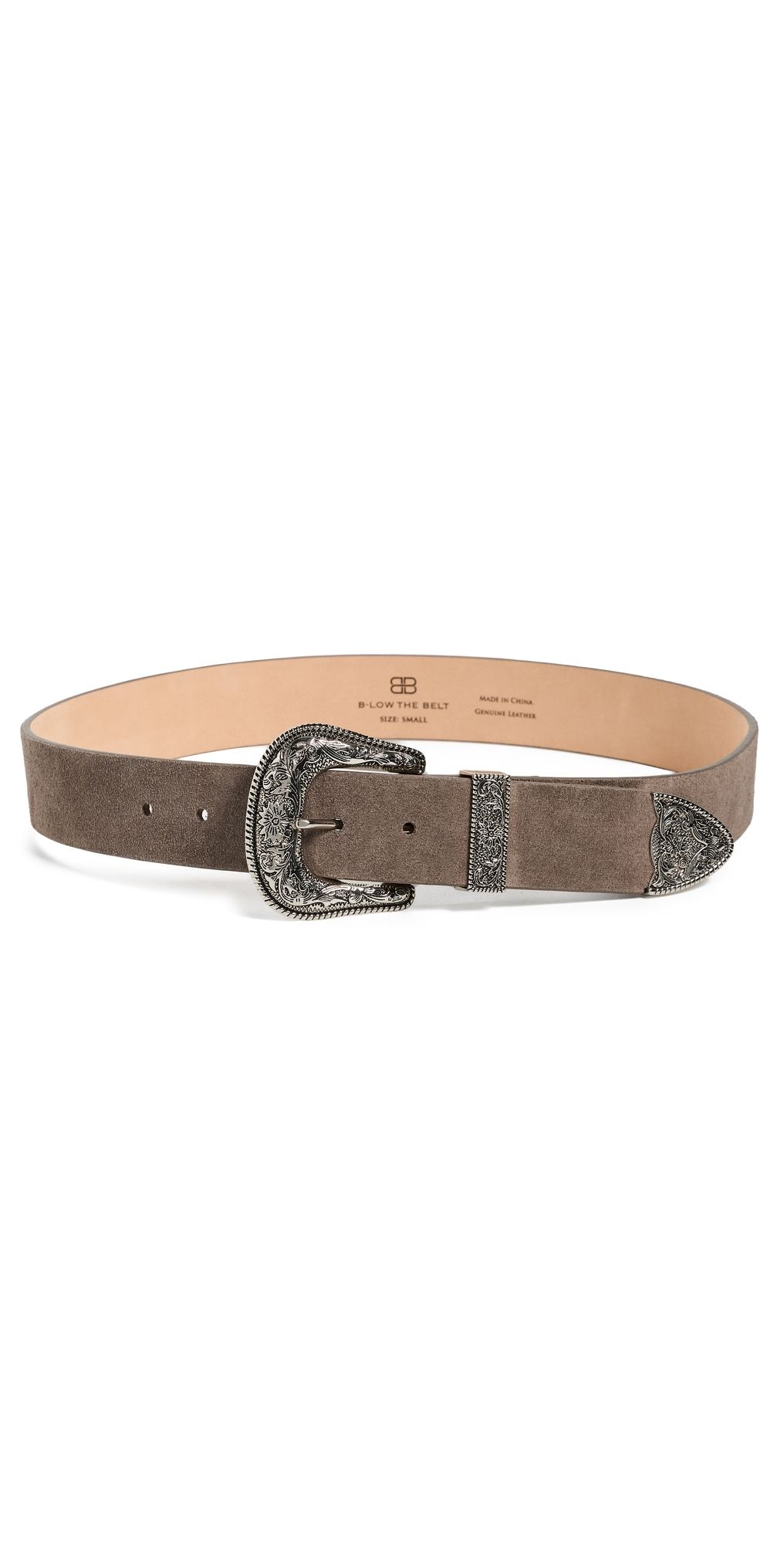 B-Low The Belt Frank Suede Belt Elephant Silver L