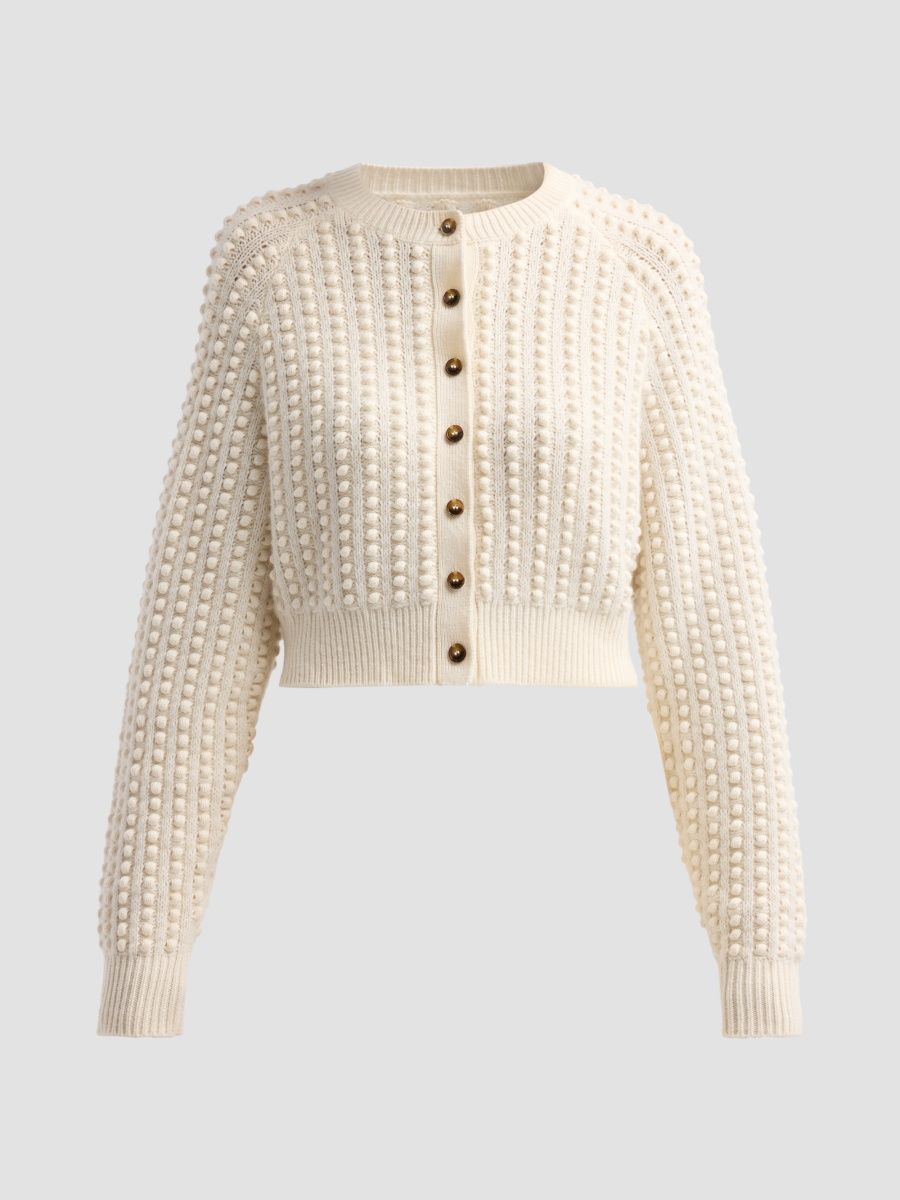 Loulou de Saison Women's Edie Cashmere Crop Cardigan - Ivory - Size XS