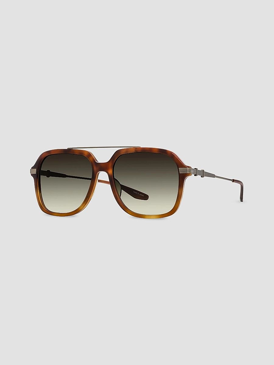 Barton Perreira Men's D. Ellis 56MM Navigator Sunglasses - Havana Ombre Olive Gradient