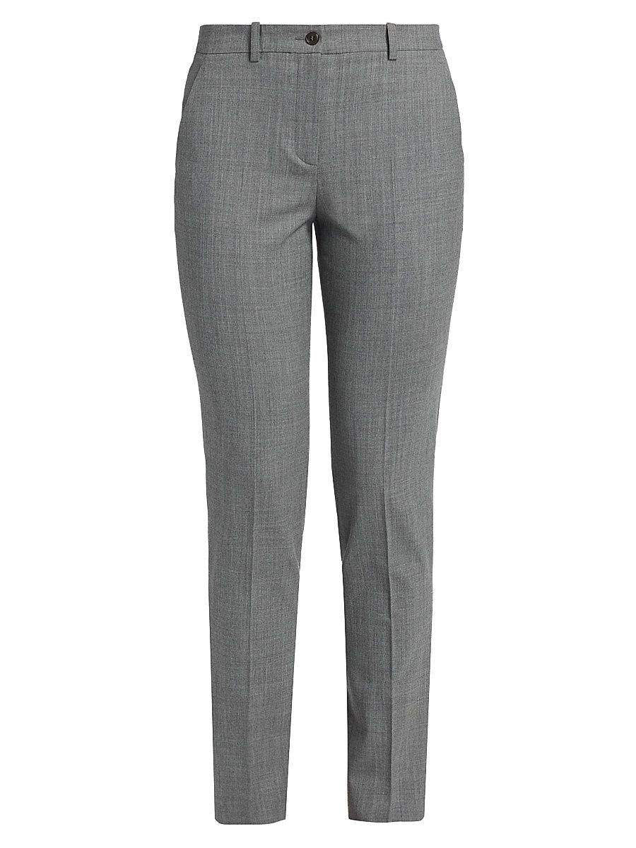 Women's Samantha Stretch-Virgin Wool Tapered Pants - Banker Melange - Size 10