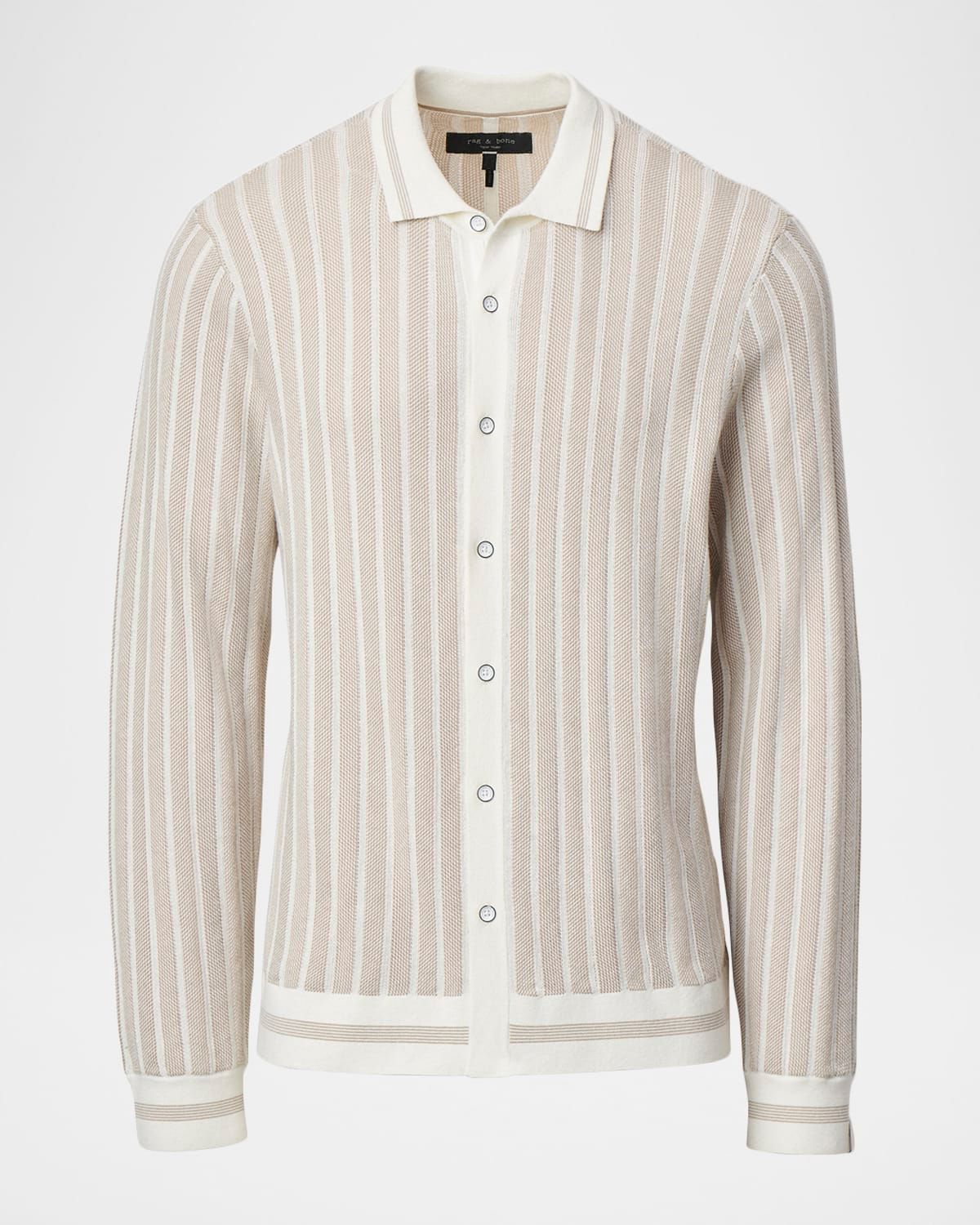 Men & apos;s Harvey Stripe Knit Button-Down Shirt