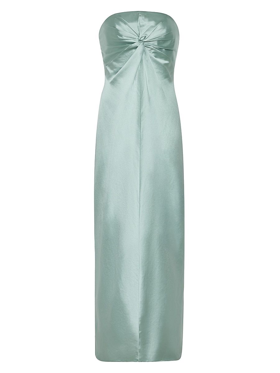 Women's Michell Satin Strapless Maxi Dress - Sage - Size 0