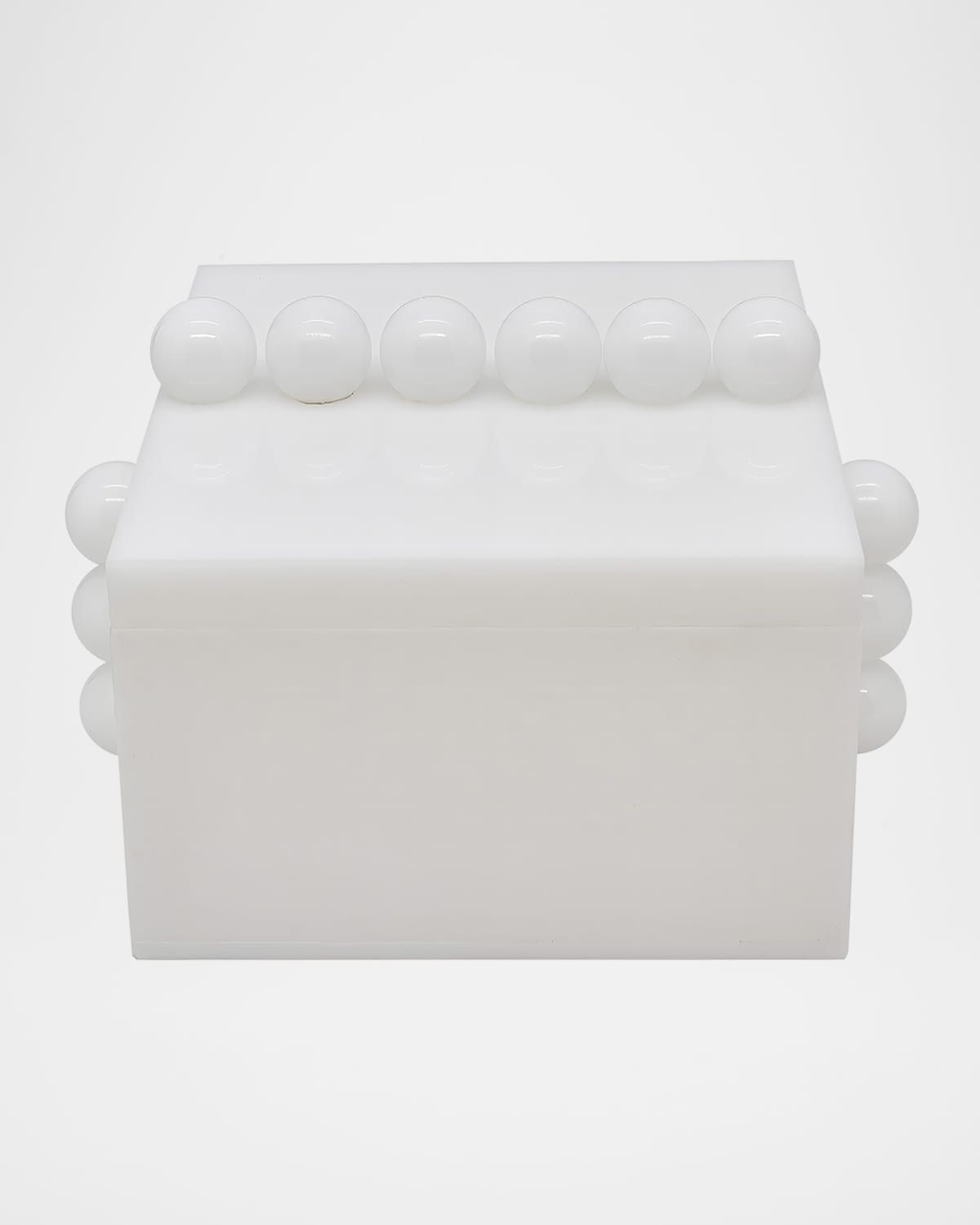 White Lucite Box with Bubbles