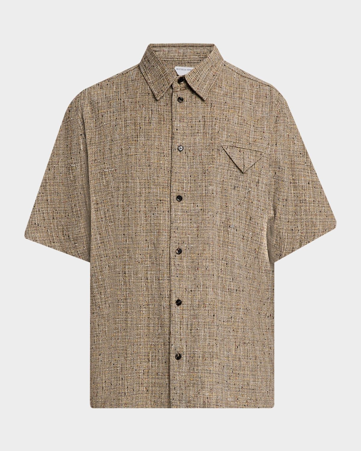 Men & apos;s Fleck Triangle-Pocket Short-Sleeve Shirt