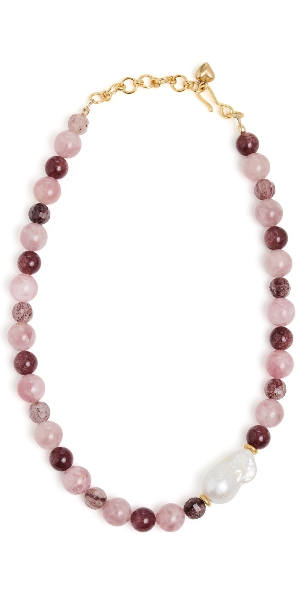 Brinker + Eliza Sugarplum Necklace Strawberry Quartz Multi One Size