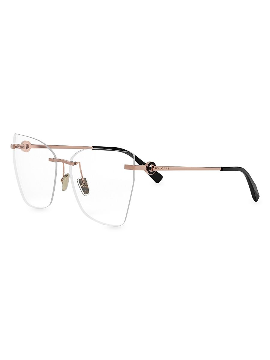 Women's 58MM Butterfly Optical Glasses - Rose Gold