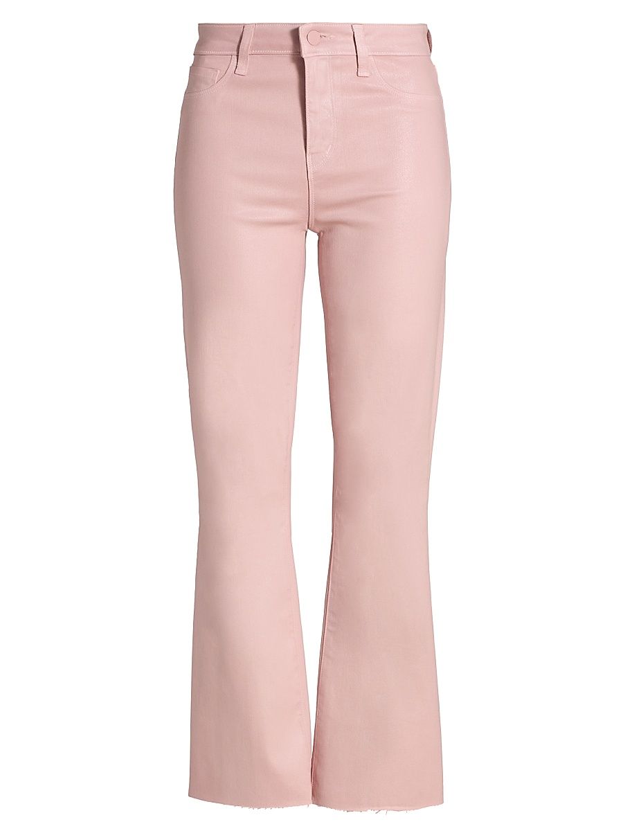 Women's Kendra Coated Crop Flare Jeans - Pale Rose Coated - Size 31