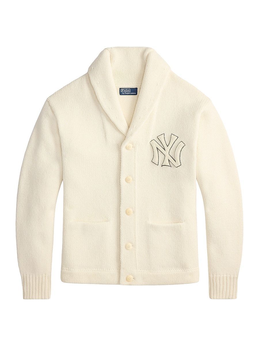 Men's New York Yankees Shawl Cardigan - Andover Cream Combo - Size XXL